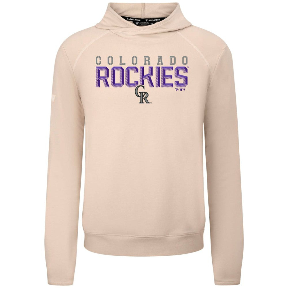 Colorado Rockies Levelwear Mandate Carve Tri-Blend Hoodie - Khaki Hoodies