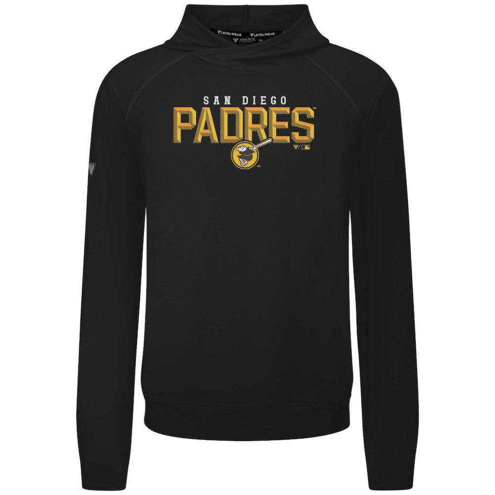 San Diego Padres Levelwear Mandate Carve Tri-Blend Hoodie - Black Hoodies