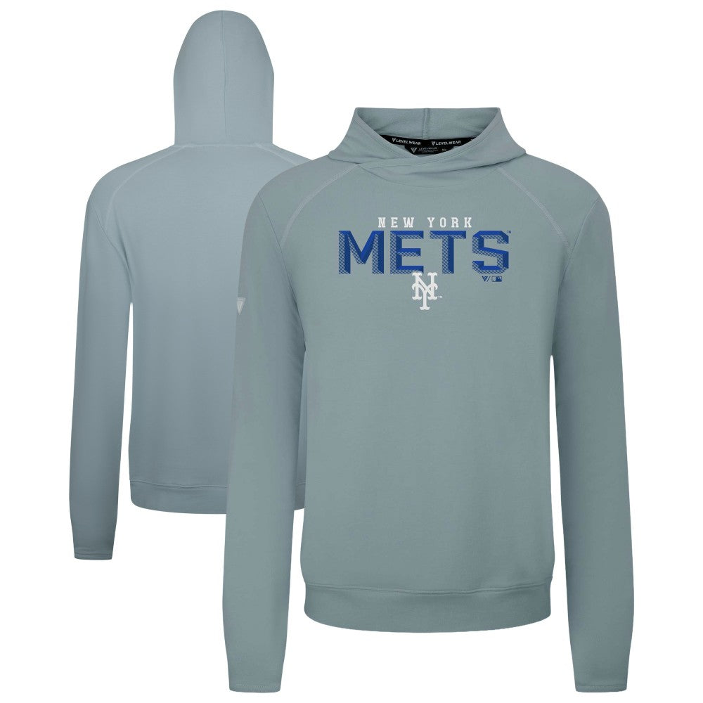 New York Mets Levelwear Mandate Carve Tri-Blend Hoodie - Gray Hoodies
