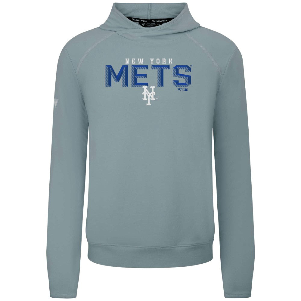 New York Mets Levelwear Mandate Carve Tri-Blend Hoodie - Gray Hoodies