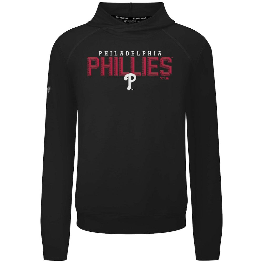 Philadelphia Phillies Levelwear Mandate Carve Tri-Blend Hoodie - Black Hoodies