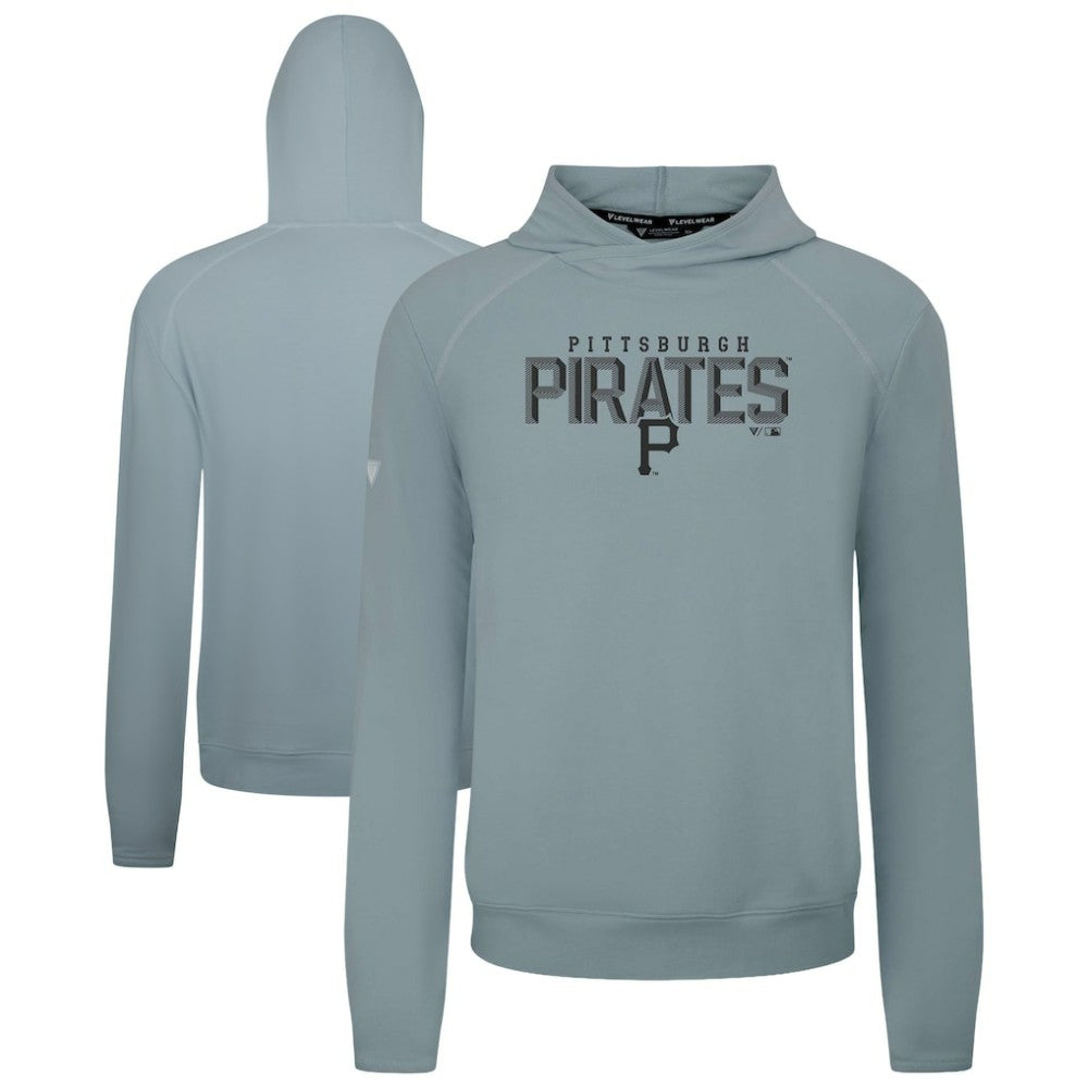 Pittsburgh Pirates Levelwear Mandate Carve Tri-Blend Hoodie - Gray Hoodies