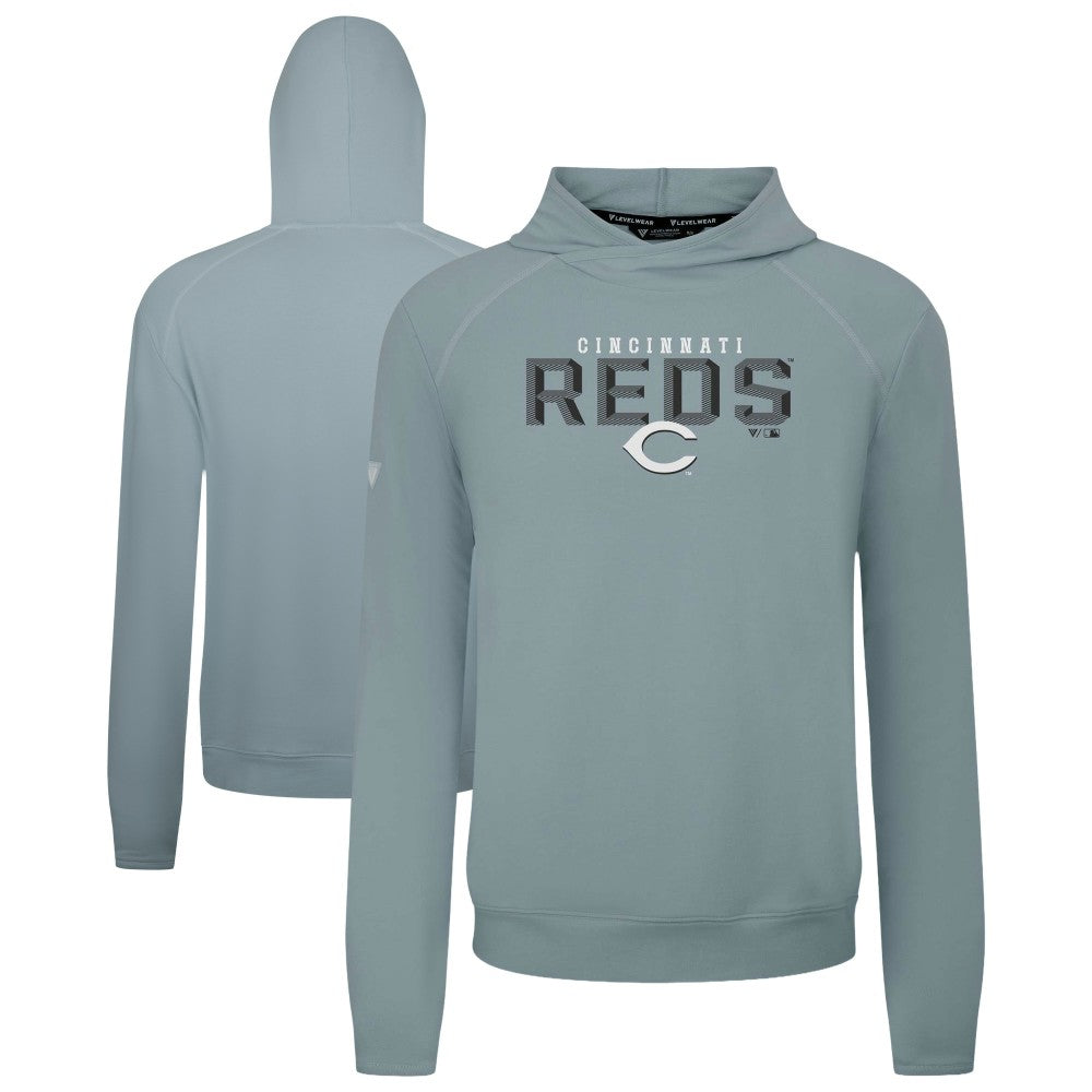 Cincinnati Reds Levelwear Mandate Carve Tri-Blend Hoodie - Gray Hoodies