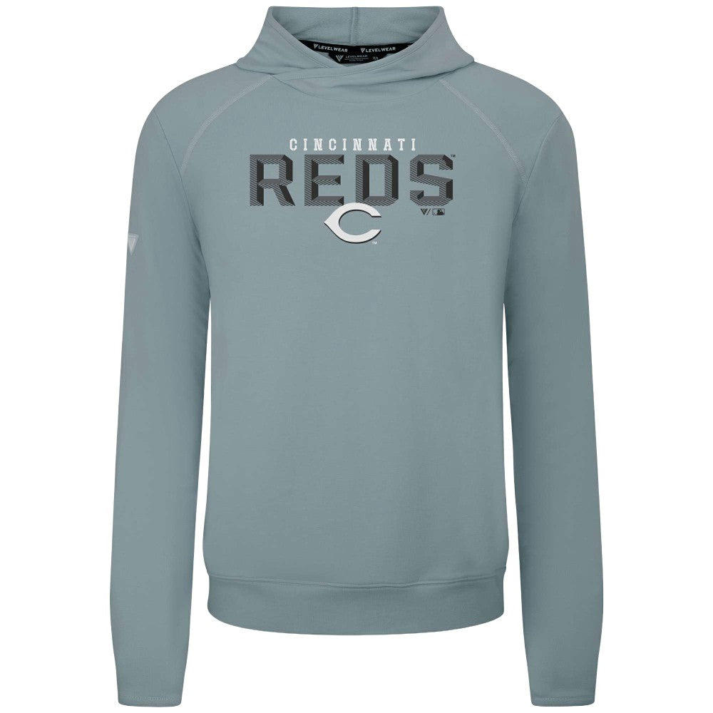 Cincinnati Reds Levelwear Mandate Carve Tri-Blend Hoodie - Gray Hoodies