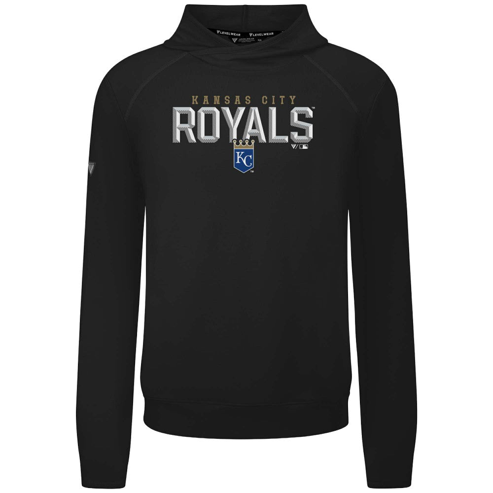 Kansas City Royals Levelwear Mandate Carve Tri-Blend Hoodie - Black Hoodies