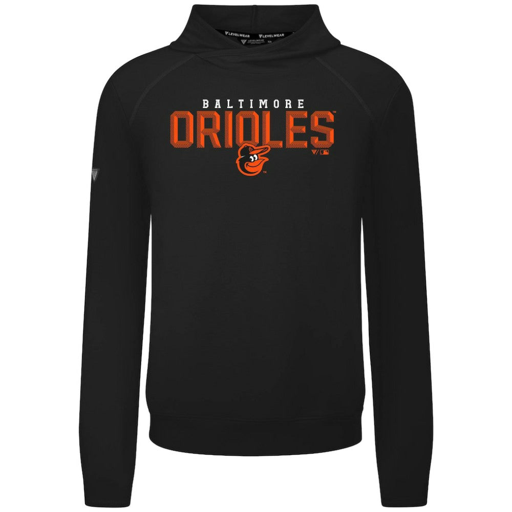 Baltimore Orioles Levelwear Mandate Carve Tri-Blend Hoodie - Black Hoodies