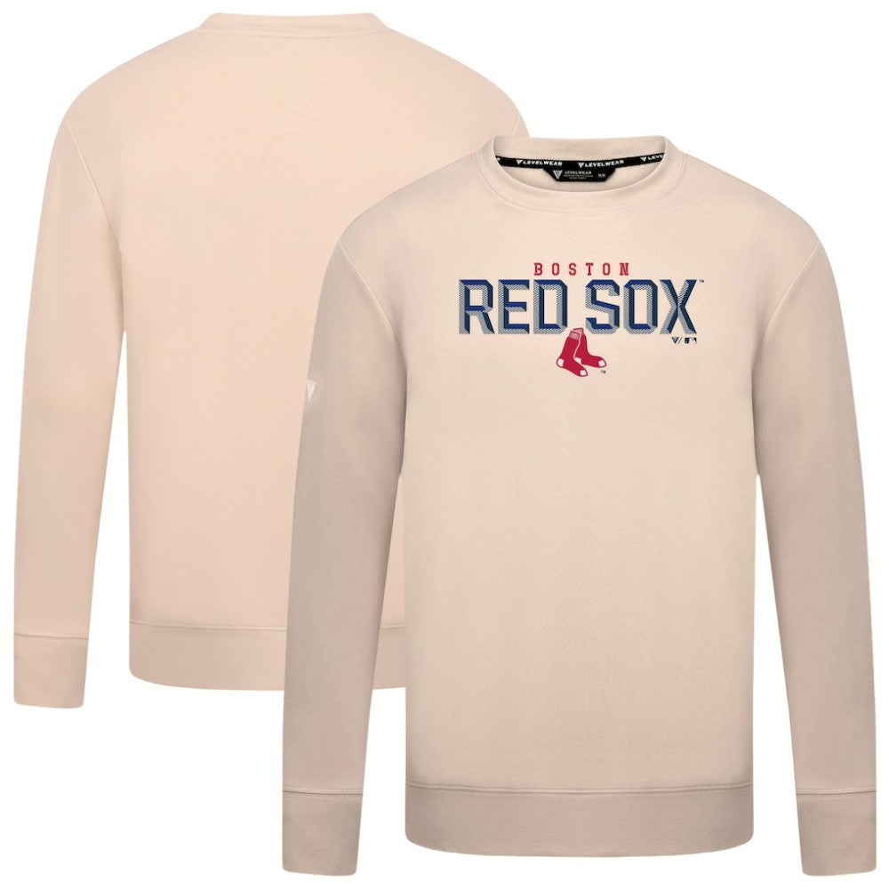 Boston Red Sox Levelwear Mandate Carve Tri-Blend Sweatshirt - Khaki Sweatshirts