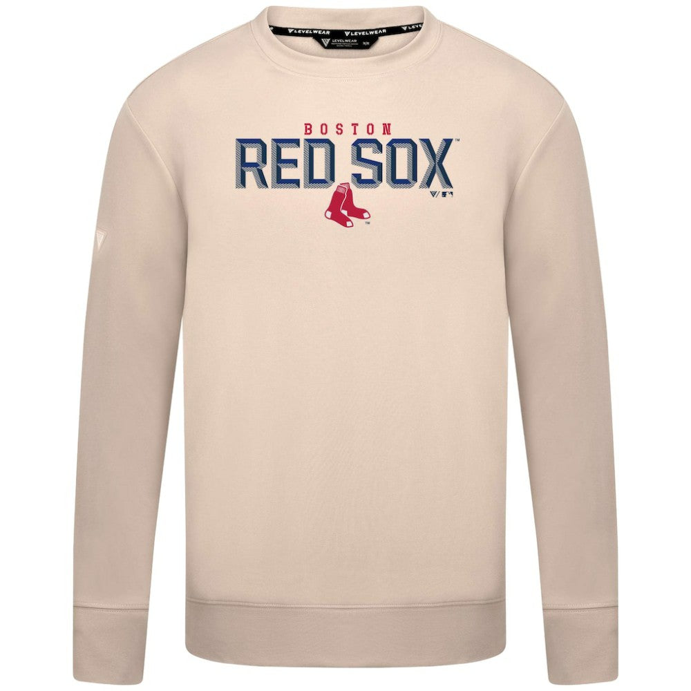 Boston Red Sox Levelwear Mandate Carve Tri-Blend Sweatshirt - Khaki Sweatshirts