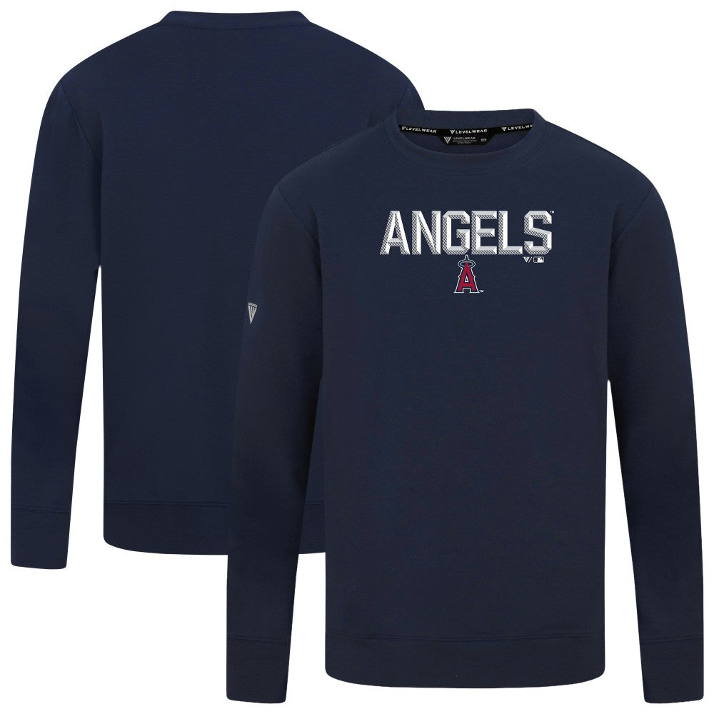 Los Angeles Angels Levelwear Mandate Carve Tri-Blend Sweatshirt - Navy Sweatshirts