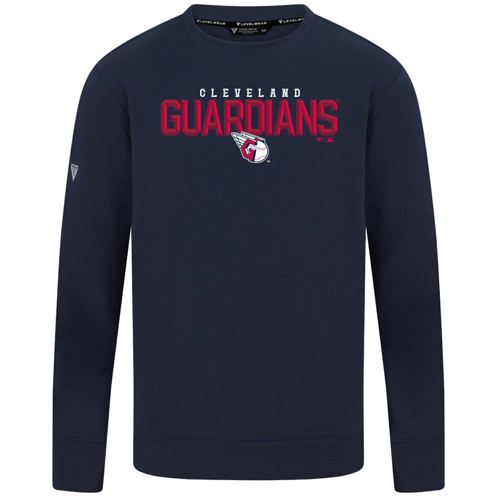 Cleveland Guardians Levelwear Mandate Carve Tri-Blend Sweatshirt - Navy Sweatshirts