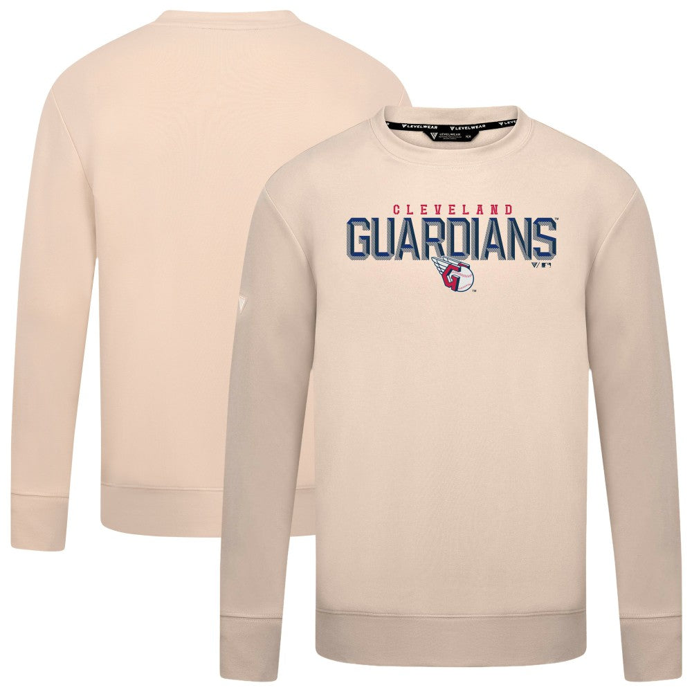 Cleveland Guardians Levelwear Mandate Carve Tri-Blend Sweatshirt - Khaki Sweatshirts