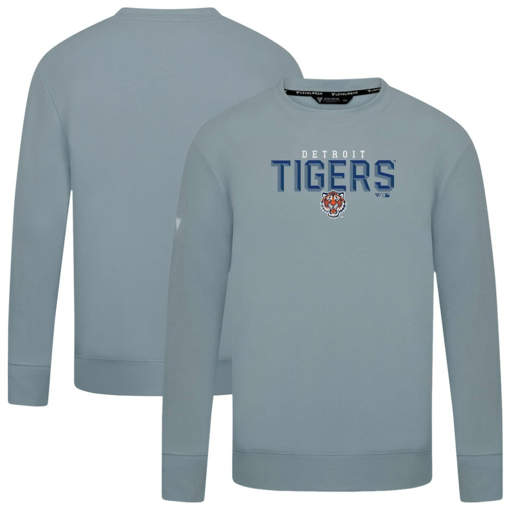 Detroit Tigers Levelwear Mandate Carve Tri-Blend Sweatshirt - Gray Sweatshirts