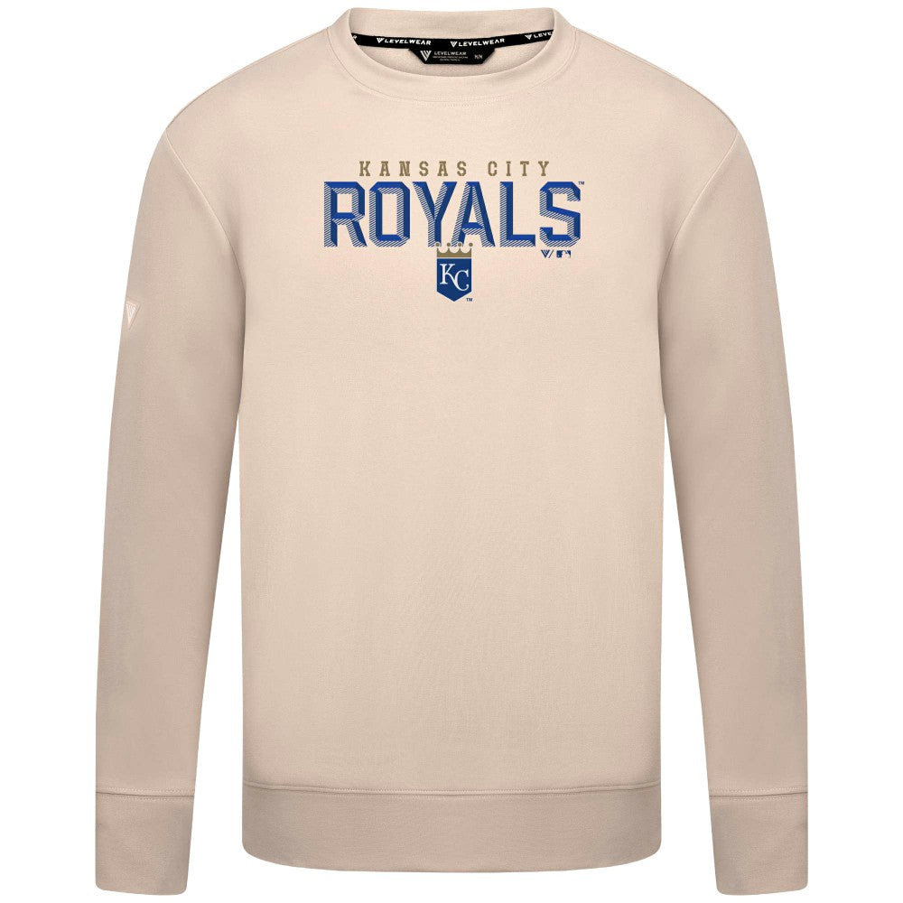Kansas City Royals Levelwear Mandate Carve Tri-Blend Sweatshirt - Khaki Sweatshirts