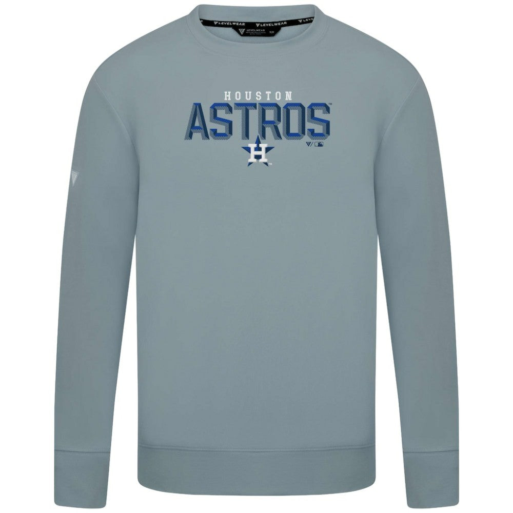 Houston Astros Levelwear Mandate Carve Tri-Blend Sweatshirt - Gray Sweatshirts