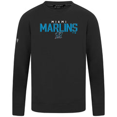 Miami Marlins Levelwear Mandate Carve Tri-Blend Sweatshirt - Black Sweatshirts