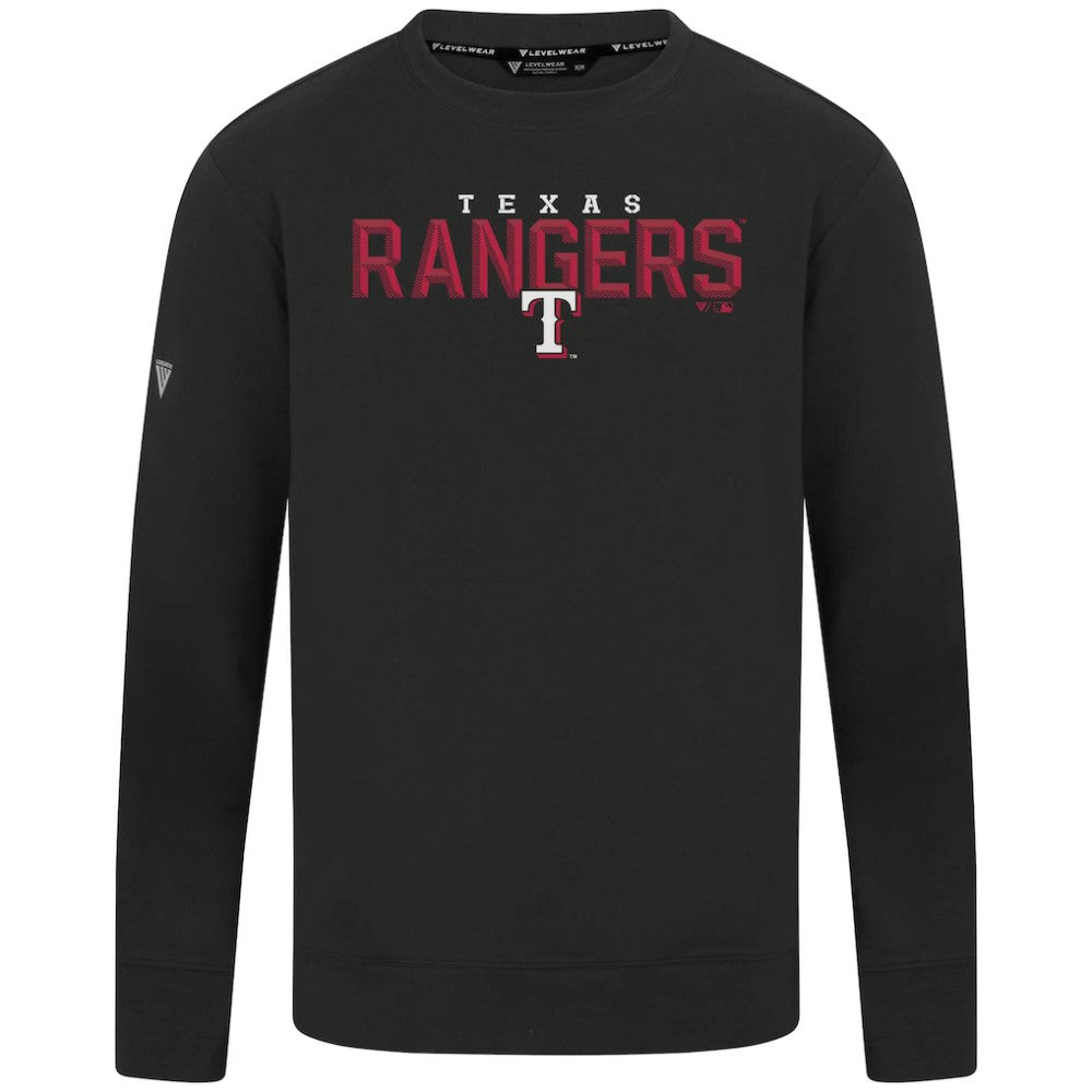 Texas Rangers Levelwear Mandate Carve Tri-Blend Sweatshirt - Black Sweatshirts