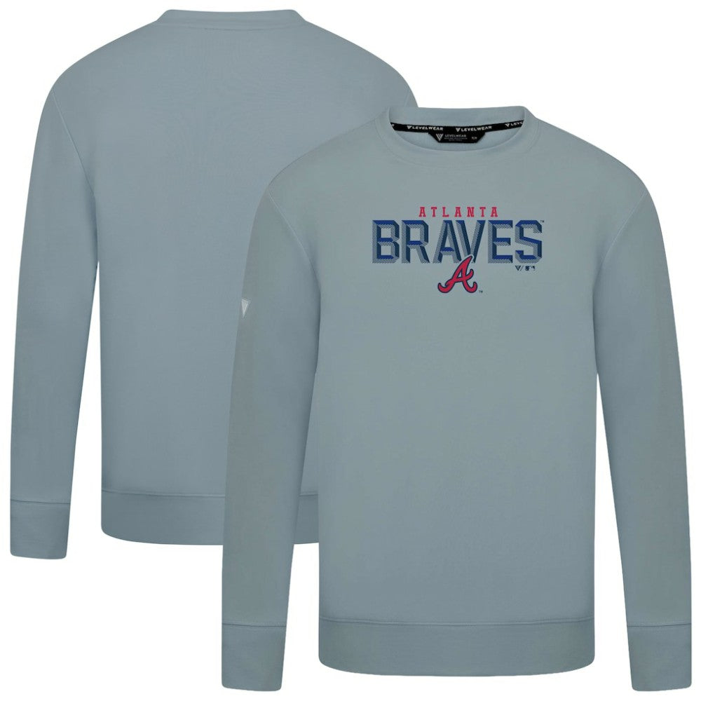 Atlanta Braves Levelwear Mandate Carve Tri-Blend Sweatshirt - Gray Sweatshirts