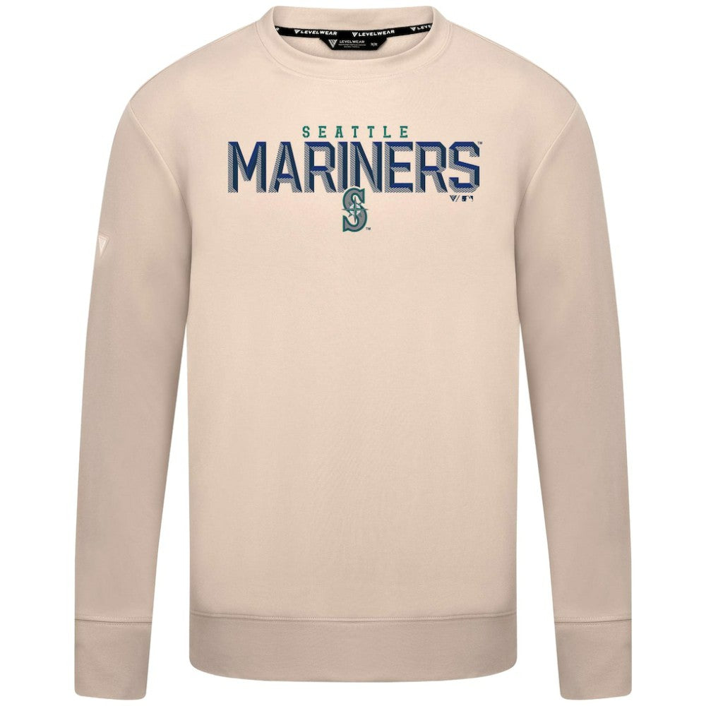 Seattle Mariners Levelwear Mandate Carve Tri-Blend Sweatshirt - Khaki Sweatshirts