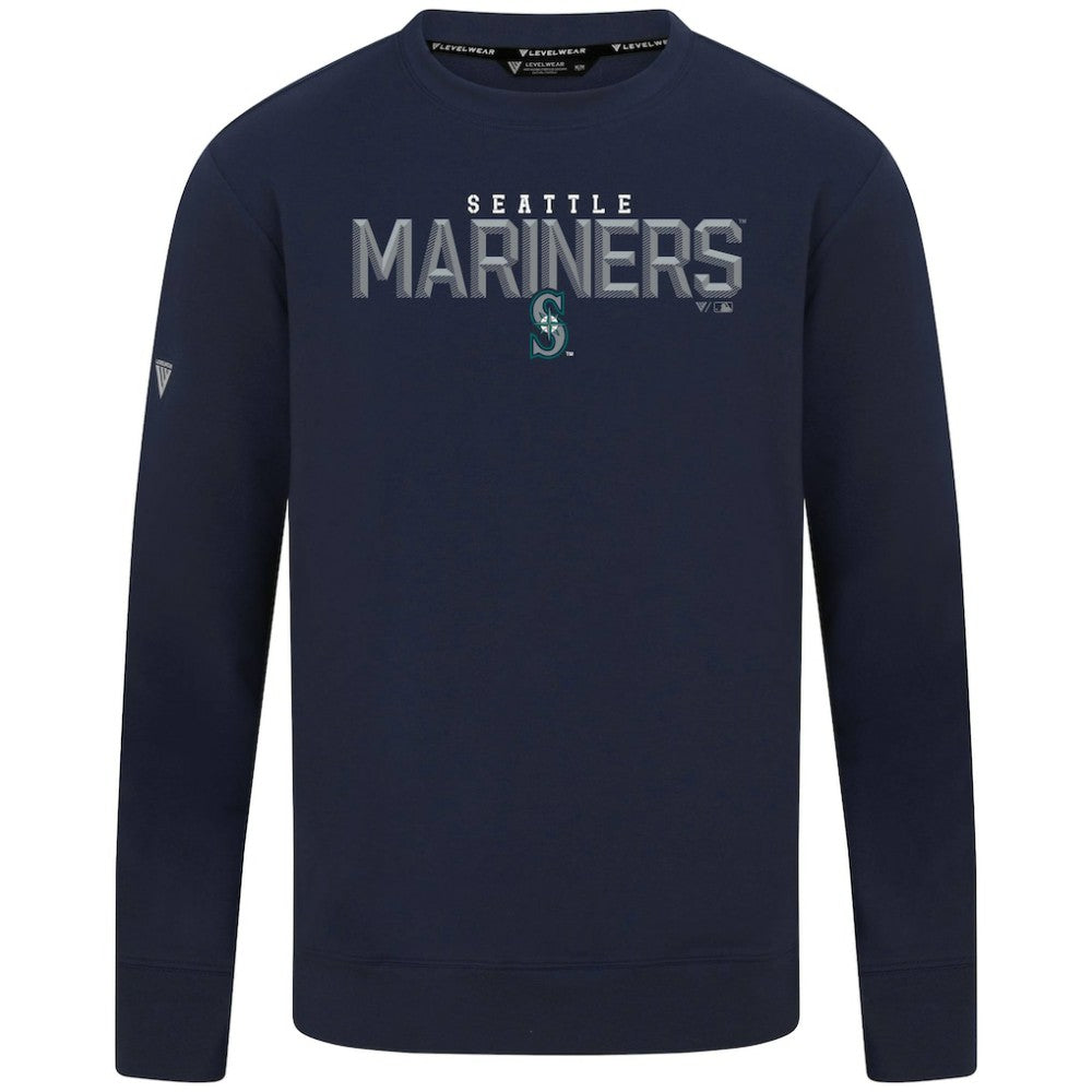 Seattle Mariners Levelwear Mandate Carve Tri-Blend Sweatshirt - Navy Sweatshirts
