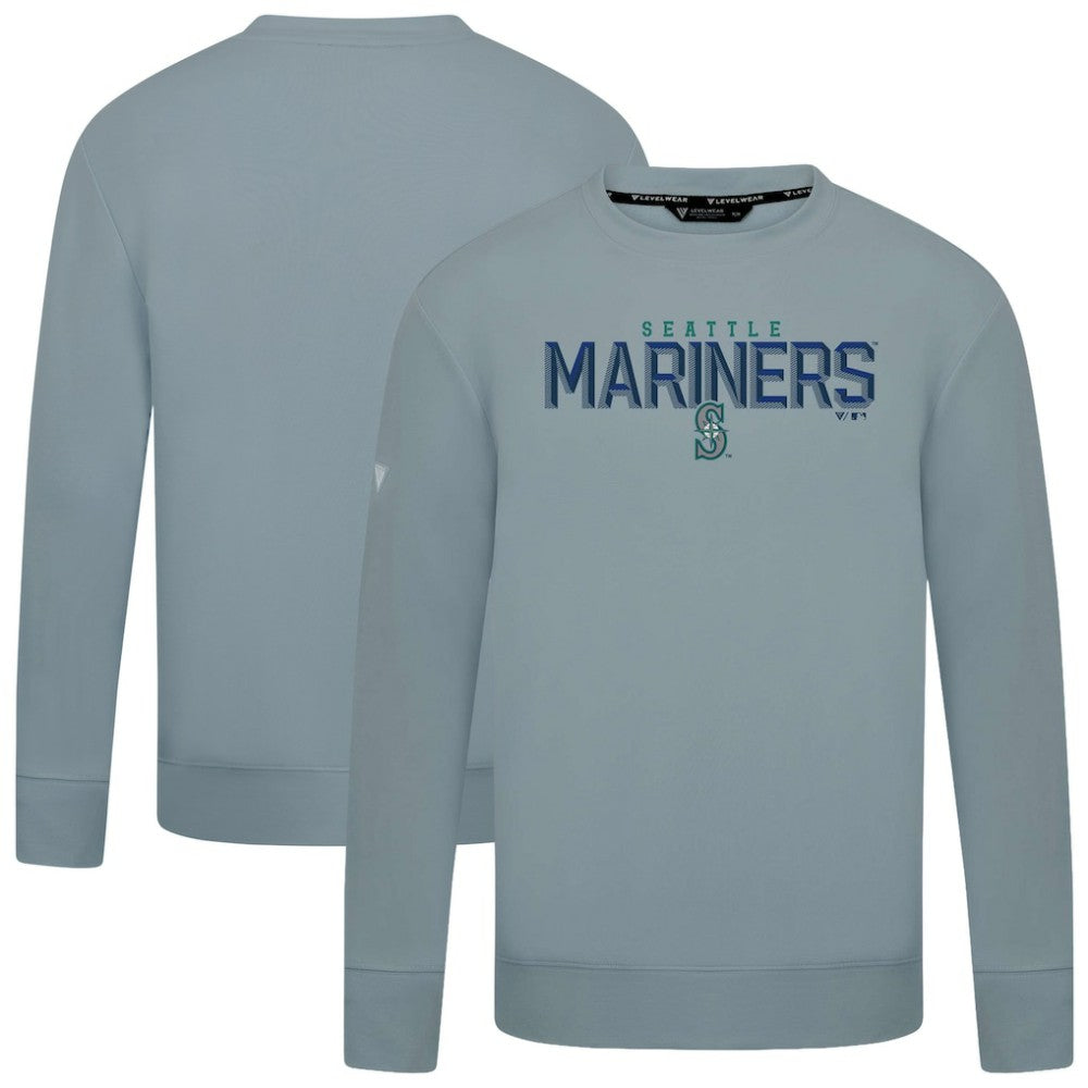 Seattle Mariners Levelwear Mandate Carve Tri-Blend Sweatshirt - Gray Sweatshirts