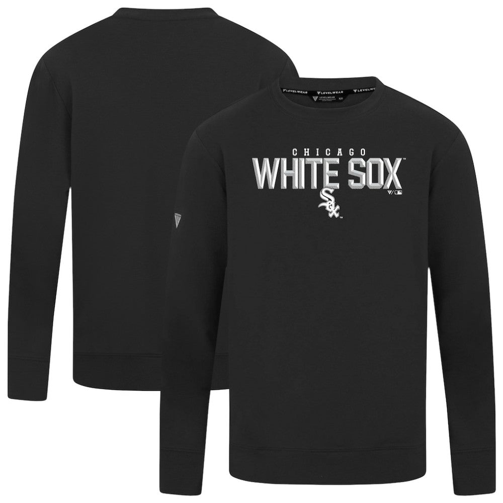 Chicago White Sox Levelwear Mandate Carve Tri-Blend Sweatshirt - Black Sweatshirts