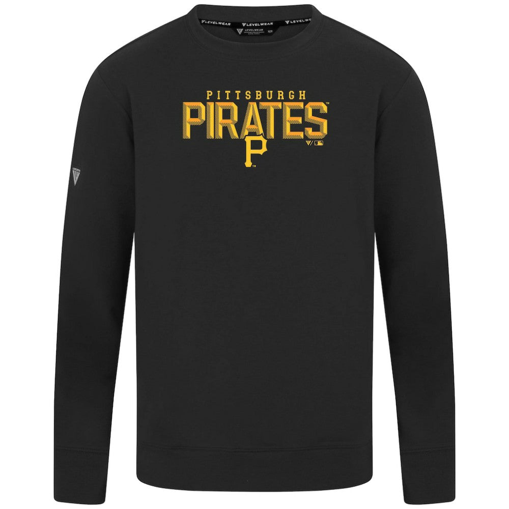 Pittsburgh Pirates Levelwear Mandate Carve Tri-Blend Sweatshirt - Black Sweatshirts