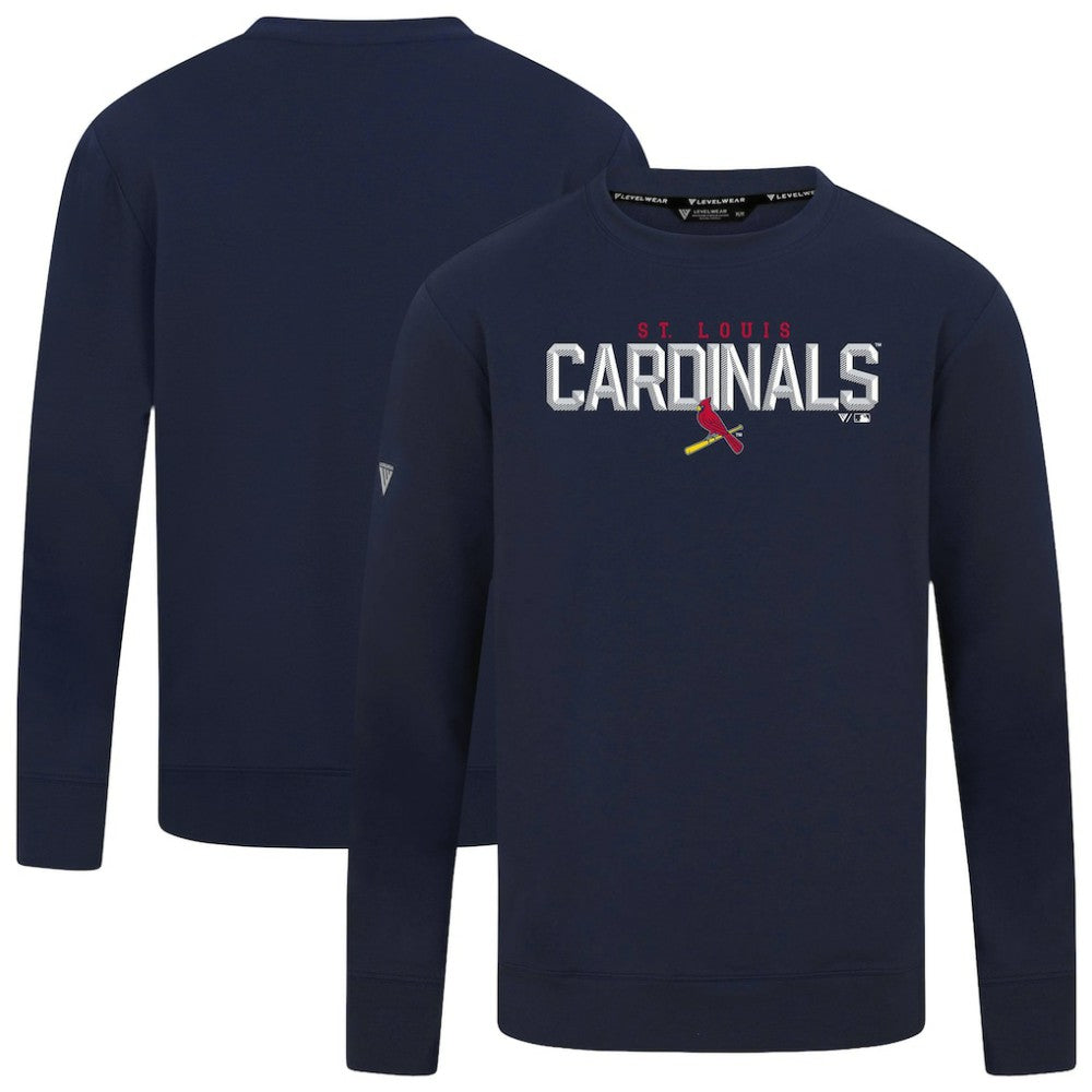 St. Louis Cardinals Levelwear Mandate Carve Tri-Blend Sweatshirt - Navy Sweatshirts