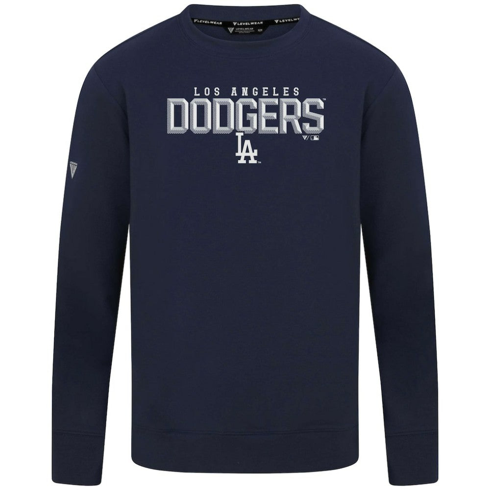 Los Angeles Dodgers Levelwear Mandate Carve Tri-Blend Sweatshirt - Navy Sweatshirts