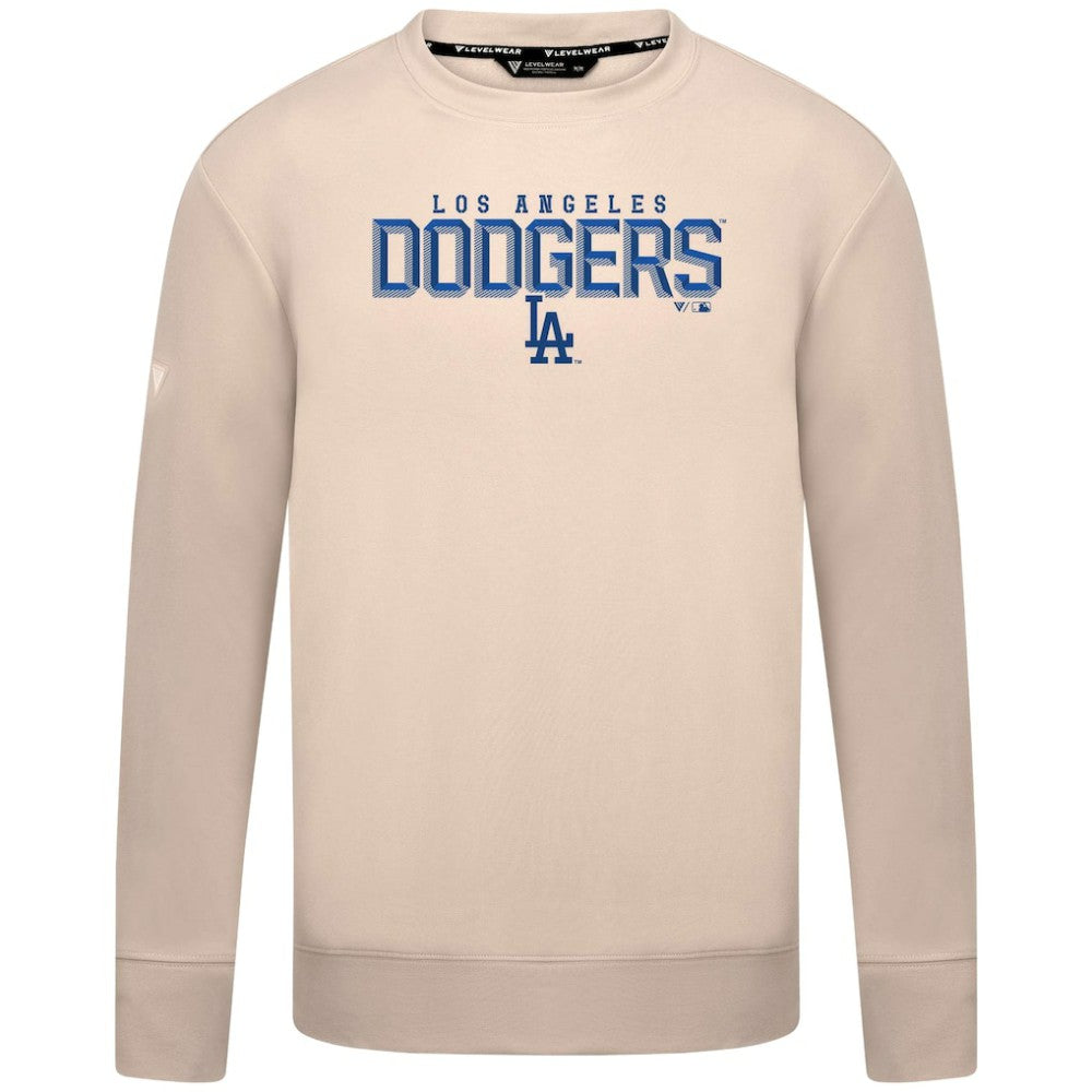 Los Angeles Dodgers Levelwear Mandate Carve Tri-Blend Sweatshirt - Khaki Sweatshirts