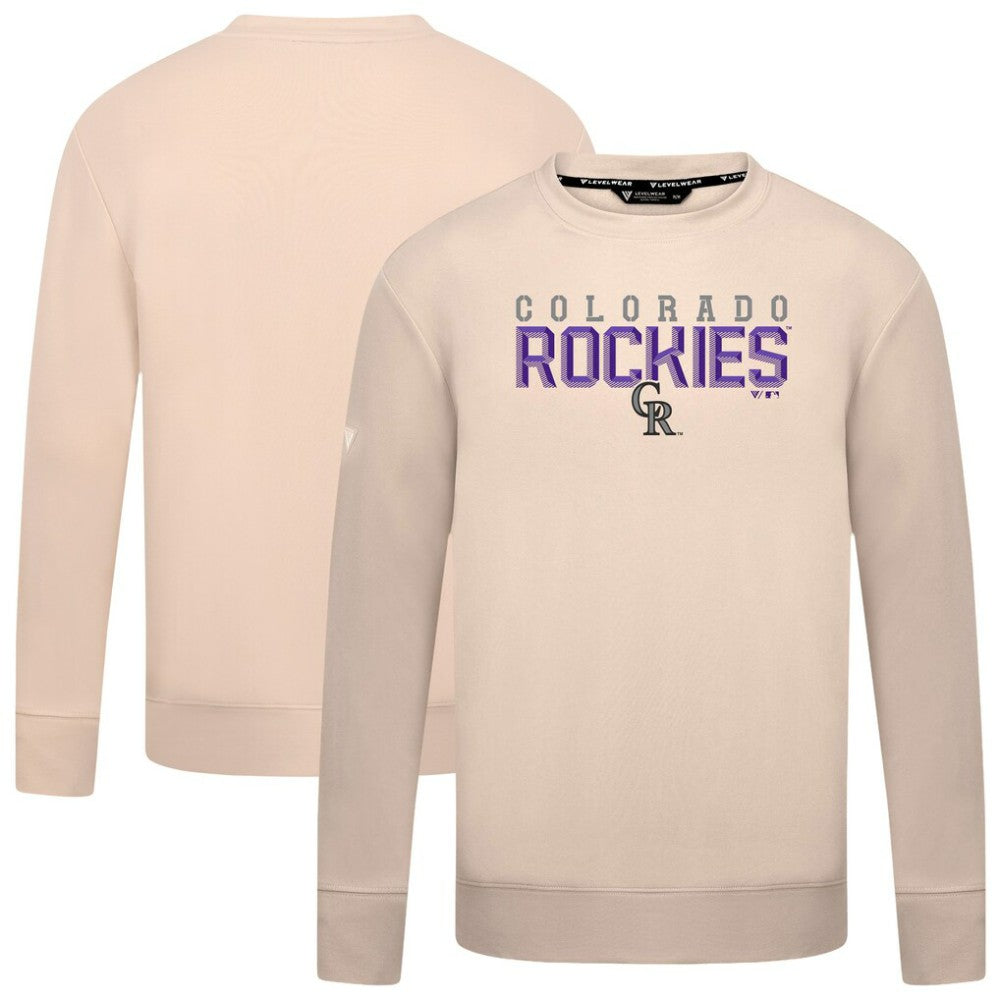 Colorado Rockies Levelwear Mandate Carve Tri-Blend Sweatshirt - Khaki Sweatshirts