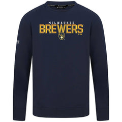 Milwaukee Brewers Levelwear Mandate Carve Tri-Blend Sweatshirt - Navy Sweatshirts