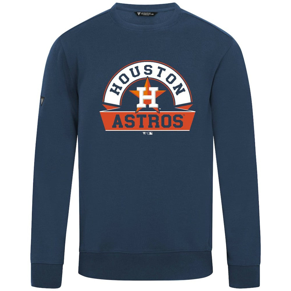 Houston Astros Levelwear Zane Banner Arch Sweatshirt - Navy Sweatshirts