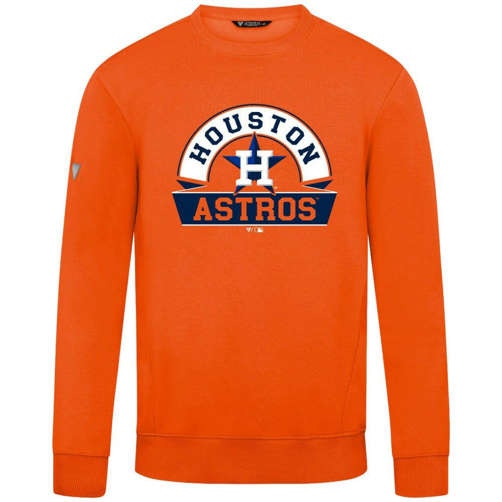 Houston Astros Levelwear Zane Banner Arch Sweatshirt - Orange Sweatshirts