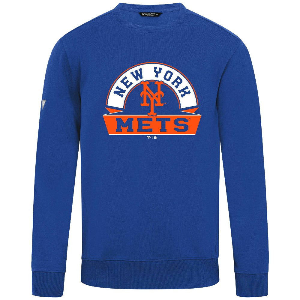 New York Mets Levelwear Zane Banner Arch Sweatshirt - Royal Sweatshirts