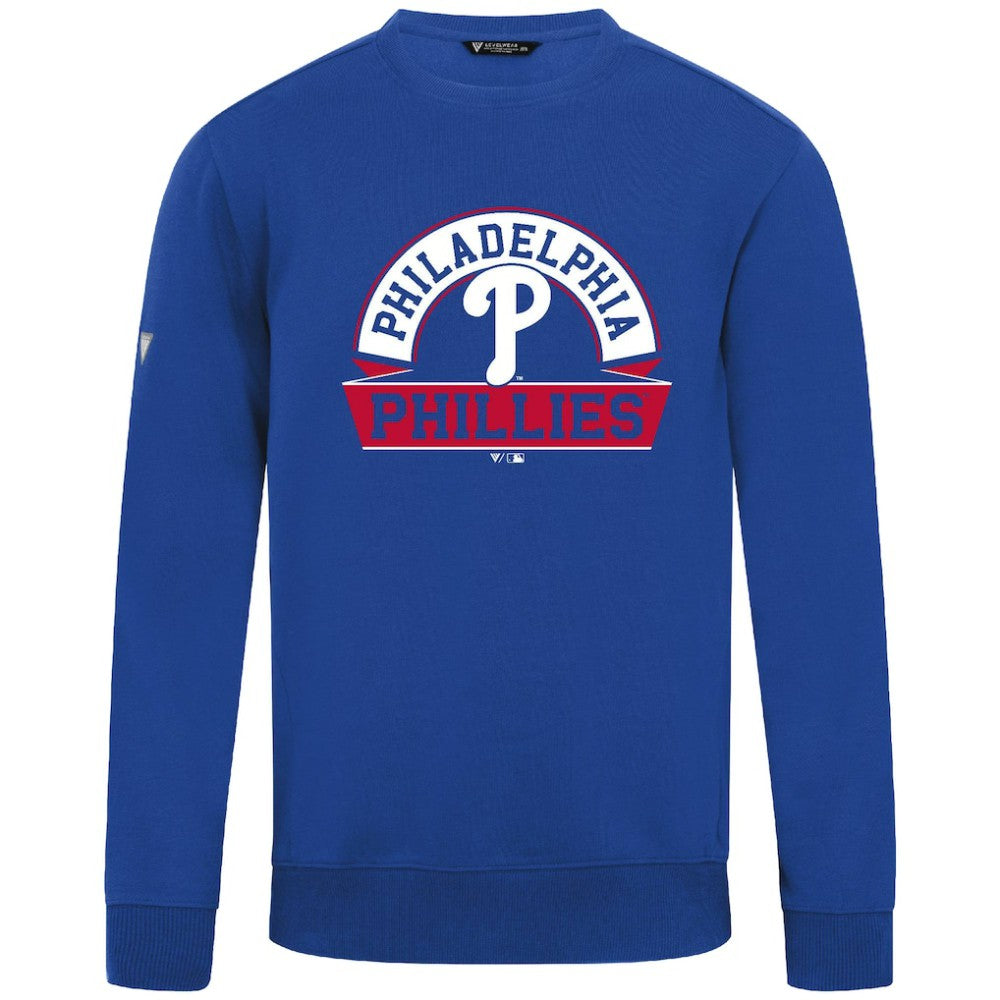 Philadelphia Phillies Levelwear Zane Banner Arch Sweatshirt - Royal Sweatshirts