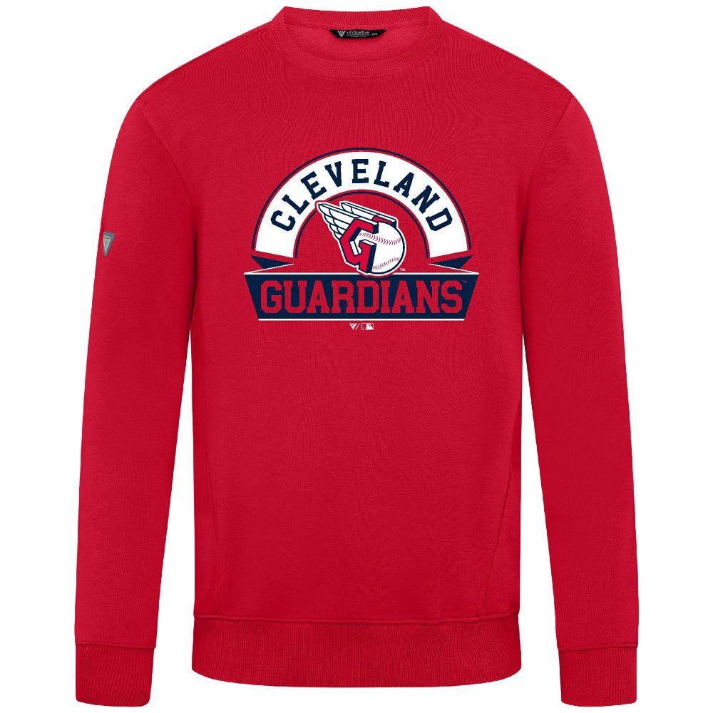 Cleveland Guardians Levelwear Zane Banner Arch Sweatshirt - Red Sweatshirts