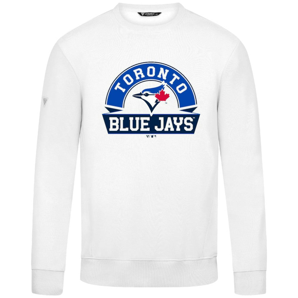 Toronto Blue Jays Levelwear Zane Banner Arch Sweatshirt - White Sweatshirts