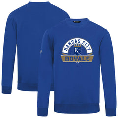 Kansas City Royals Levelwear Zane Banner Arch Sweatshirt - Royal Sweatshirts