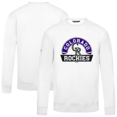 Colorado Rockies Levelwear Zane Banner Arch Sweatshirt - White Sweatshirts