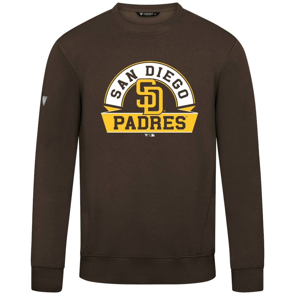 San Diego Padres Levelwear Zane Banner Arch Sweatshirt - Brown Sweatshirts