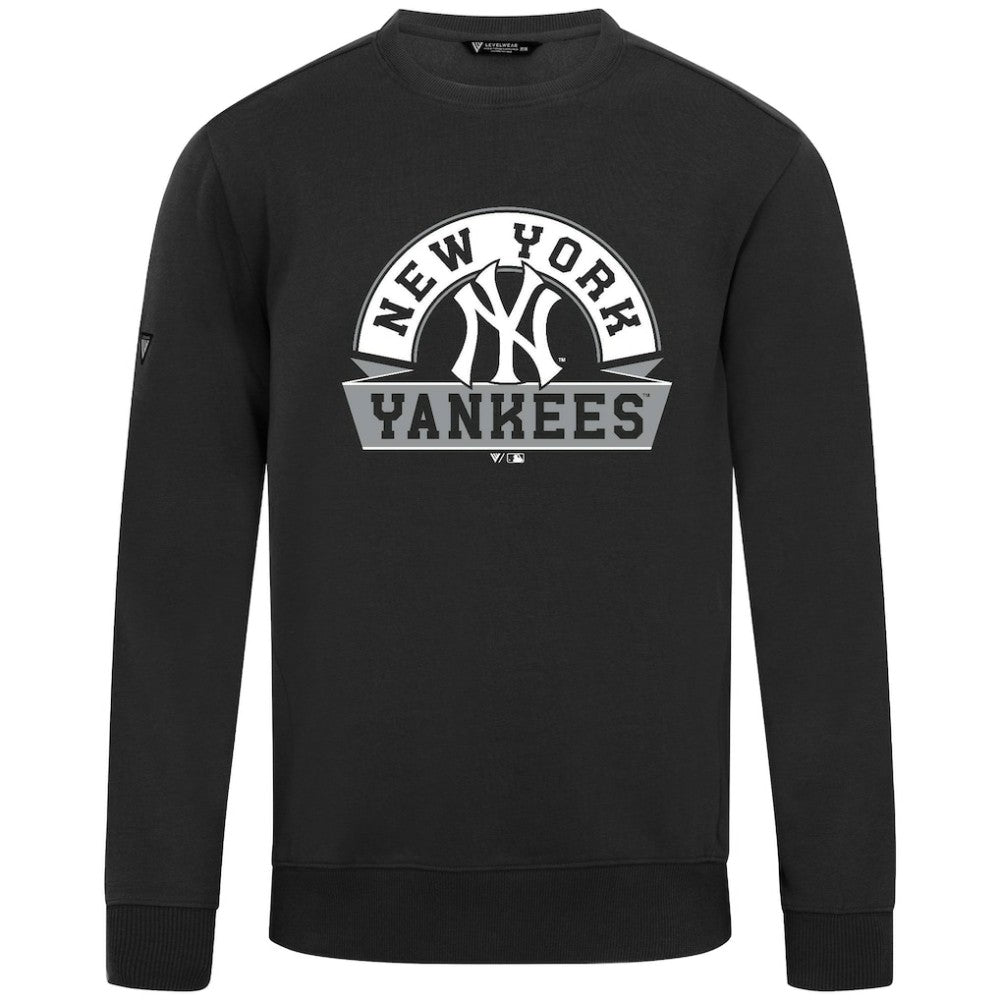 New York Yankees Levelwear Zane Banner Arch Sweatshirt - Black Sweatshirts