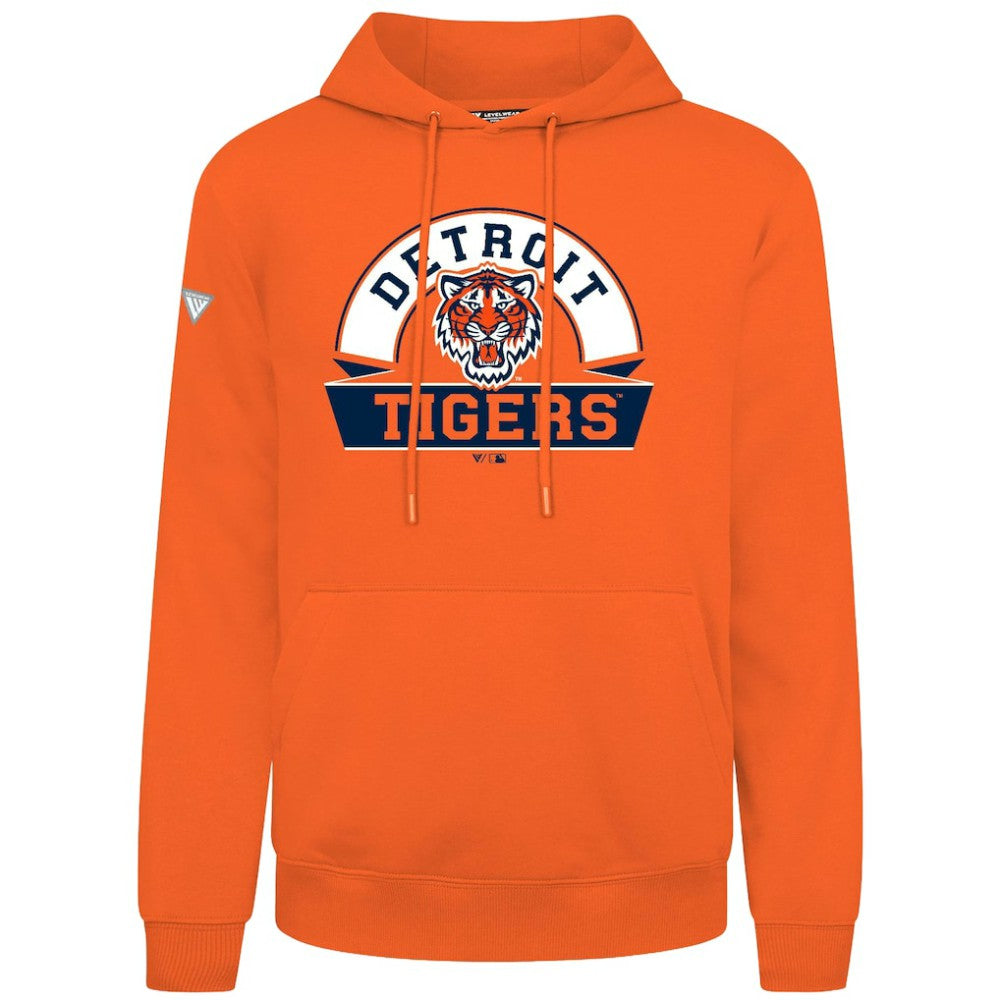 Detroit Tigers Levelwear Podium Banner Arch Hoodie - Orange Hoodies