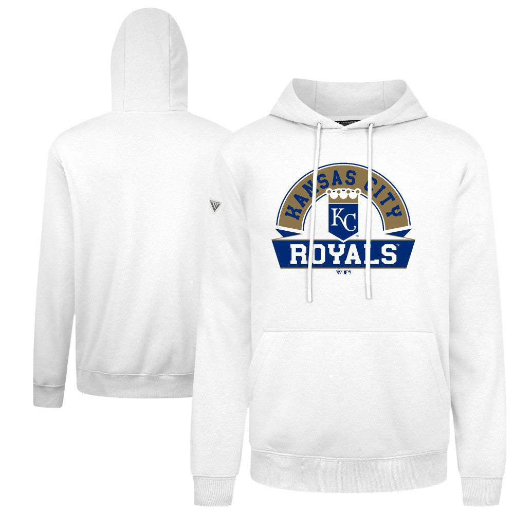 Kansas City Royals Levelwear Podium Banner Arch Hoodie - White Hoodies