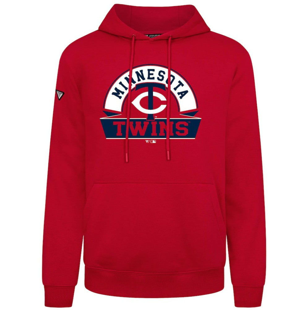 Minnesota Twins Levelwear Podium Banner Arch Hoodie - Red Hoodies