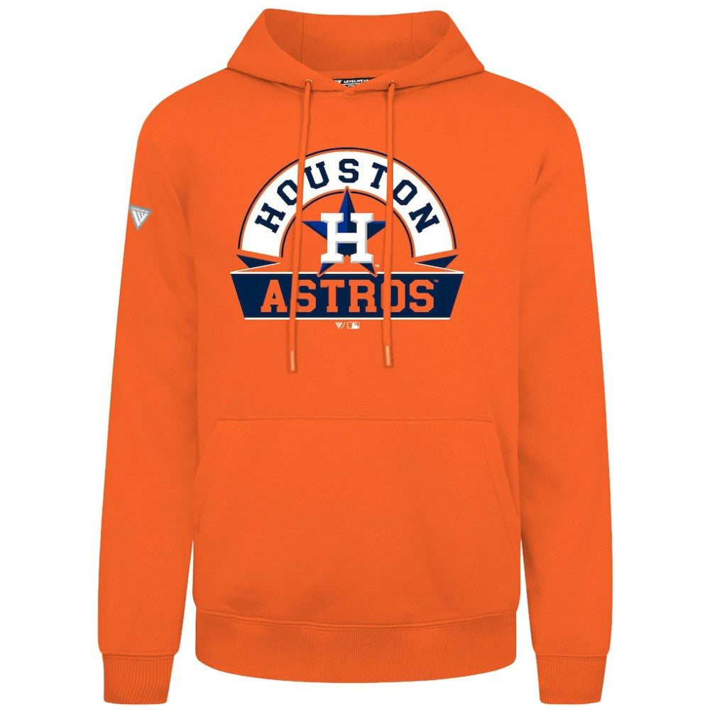 Houston Astros Levelwear Podium Banner Arch Hoodie - Orange Hoodies