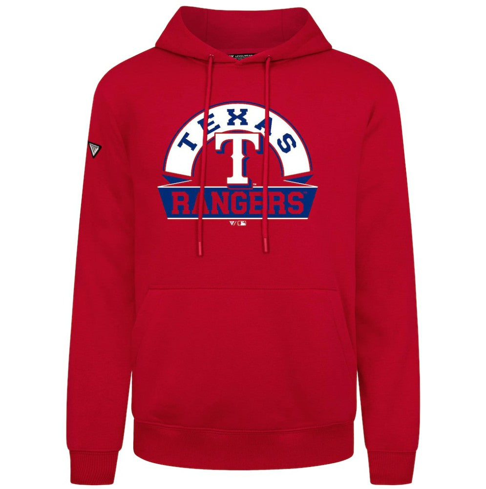 Texas Rangers Levelwear Podium Banner Arch Hoodie - Red Hoodies