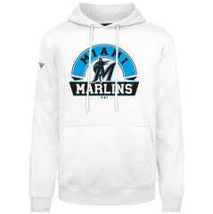 Miami Marlins Levelwear Podium Banner Arch Hoodie - White Hoodies