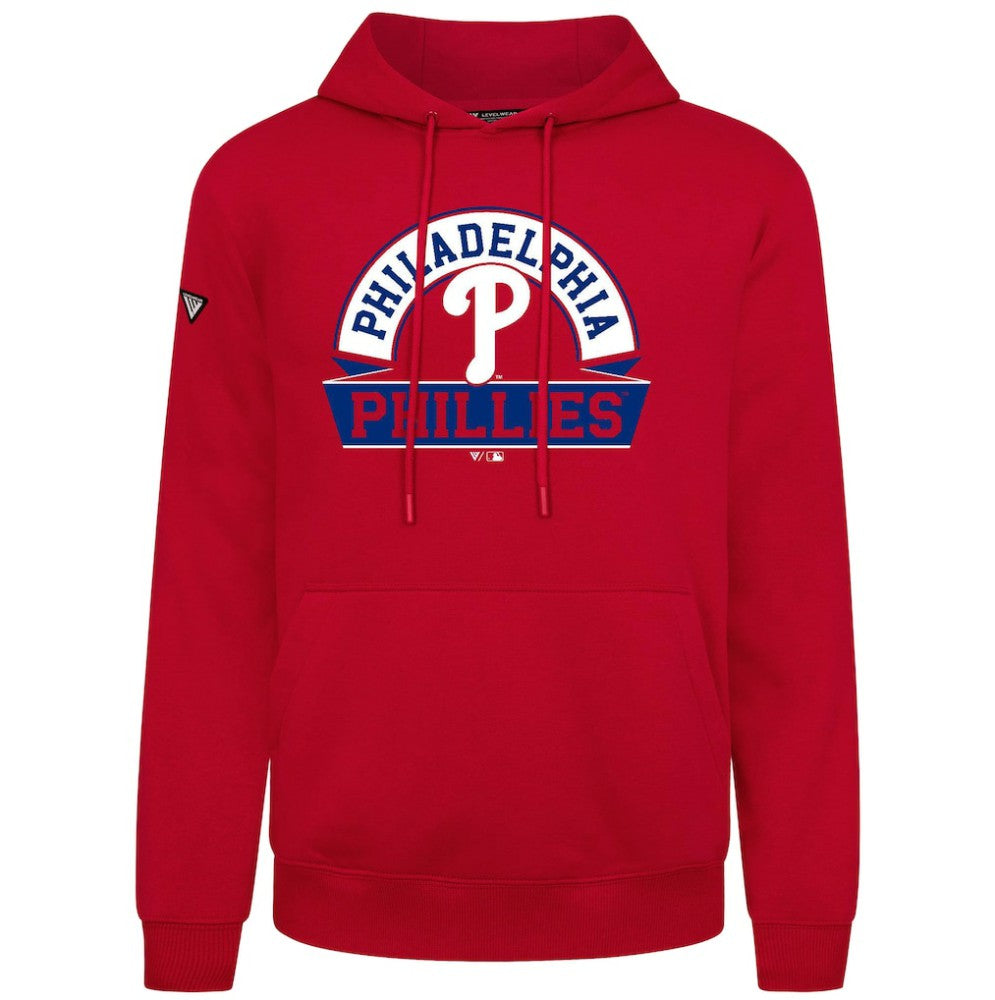 Philadelphia Phillies Levelwear Podium Banner Arch Hoodie - Red Hoodies