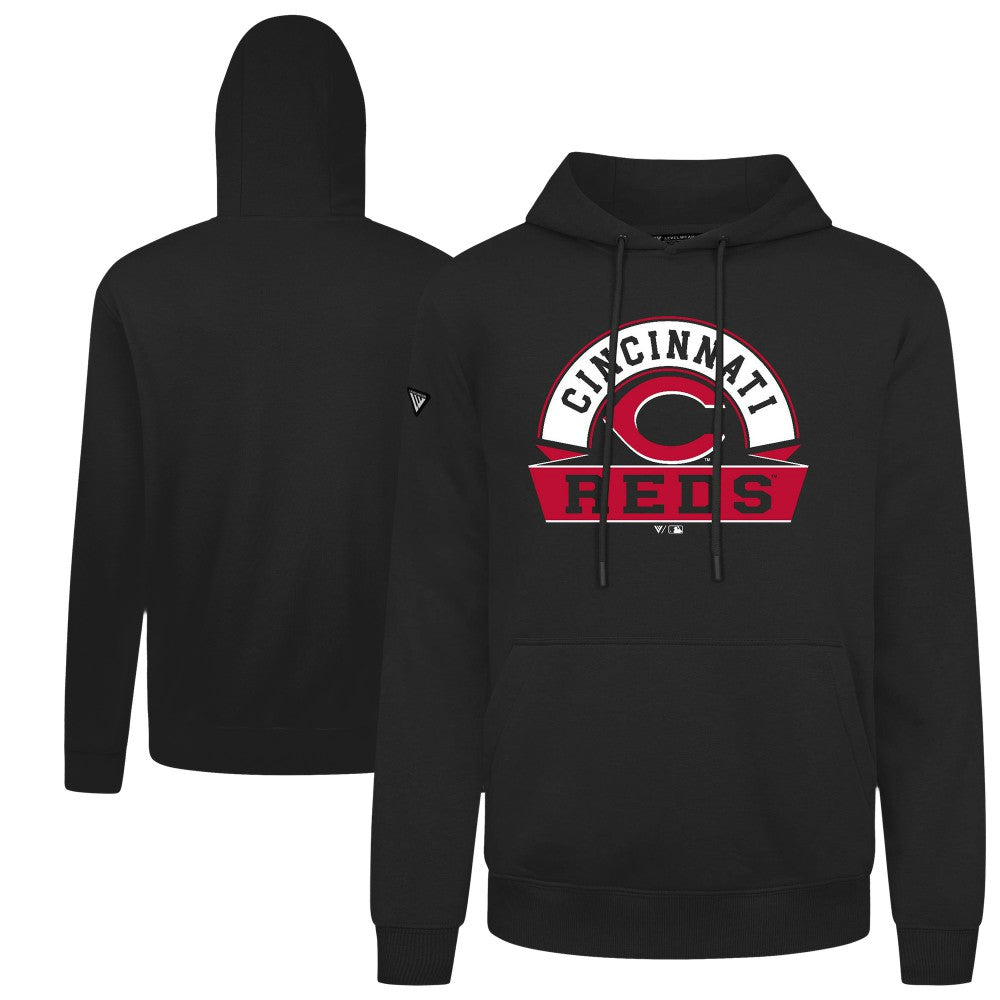 Cincinnati Reds Levelwear Podium Banner Arch Hoodie - Black Hoodies