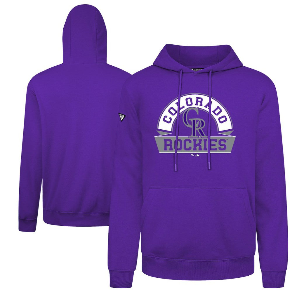 Colorado Rockies Levelwear Podium Banner Arch Hoodie - Purple Hoodies